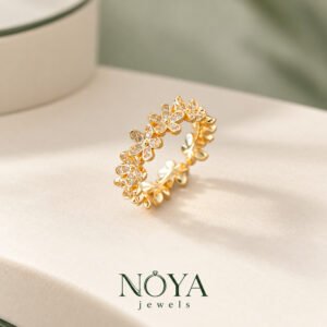 Floral Themed Adjustable Finger Ring