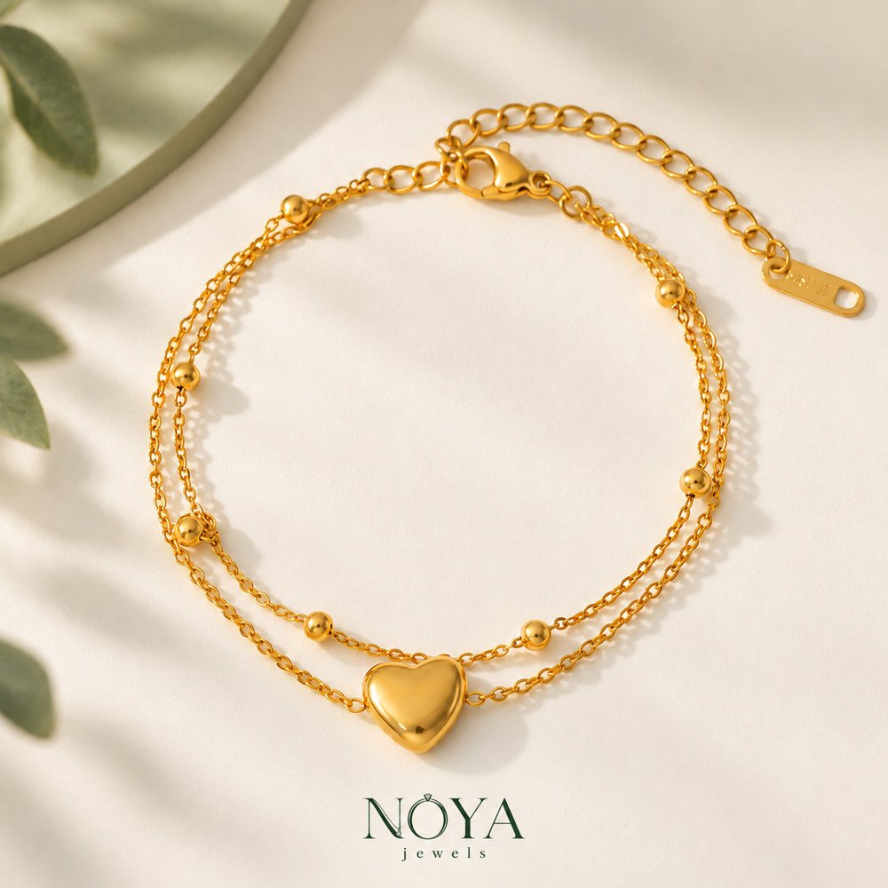 Heart Themed Wraparound Bracelet – Double Layer
