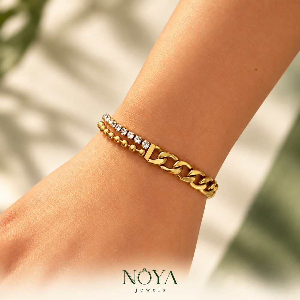Stone Studded Miami Cuban Link Bracelet