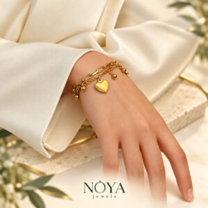 Heart Themed Wraparound Bracelet – Charm Cluster