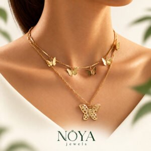 Butterfly Inspired Layered Necklace